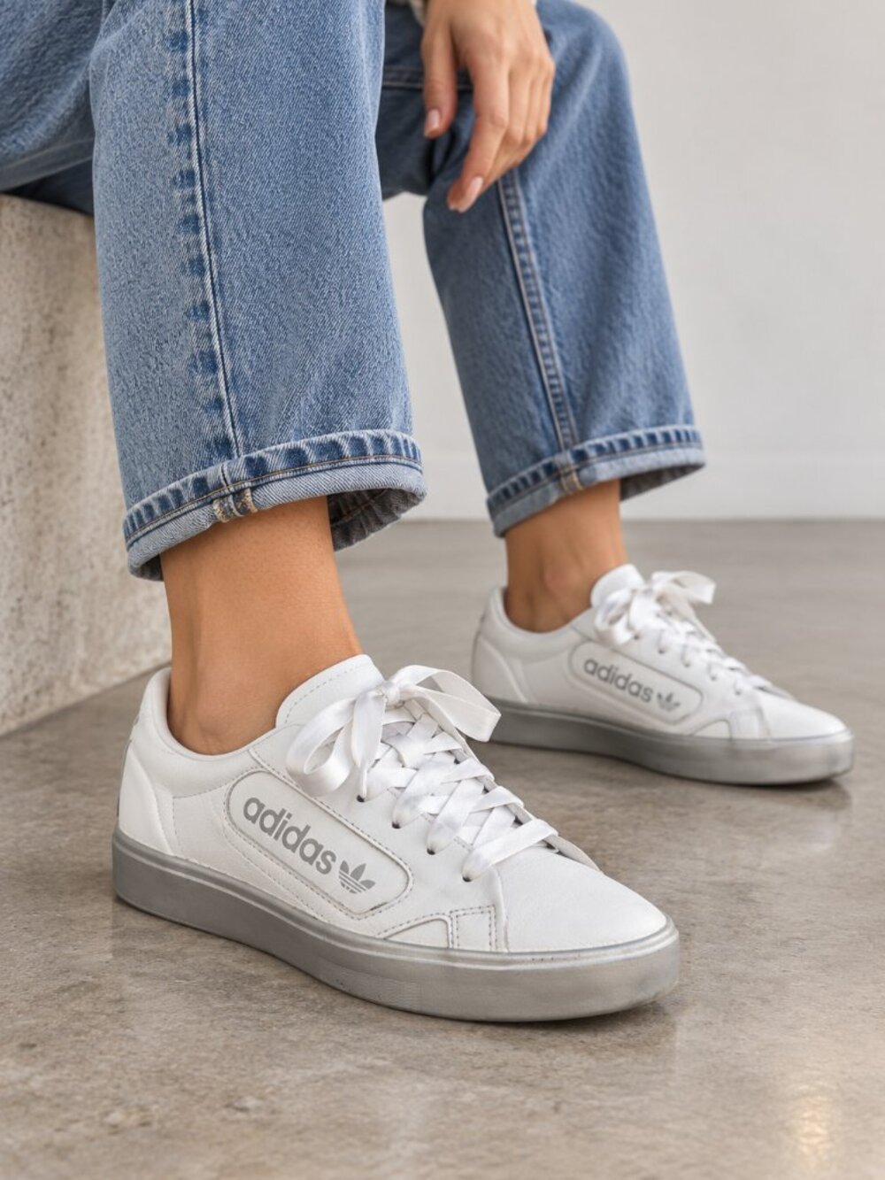 Adidas Sleek Leather Sneakers 7.5